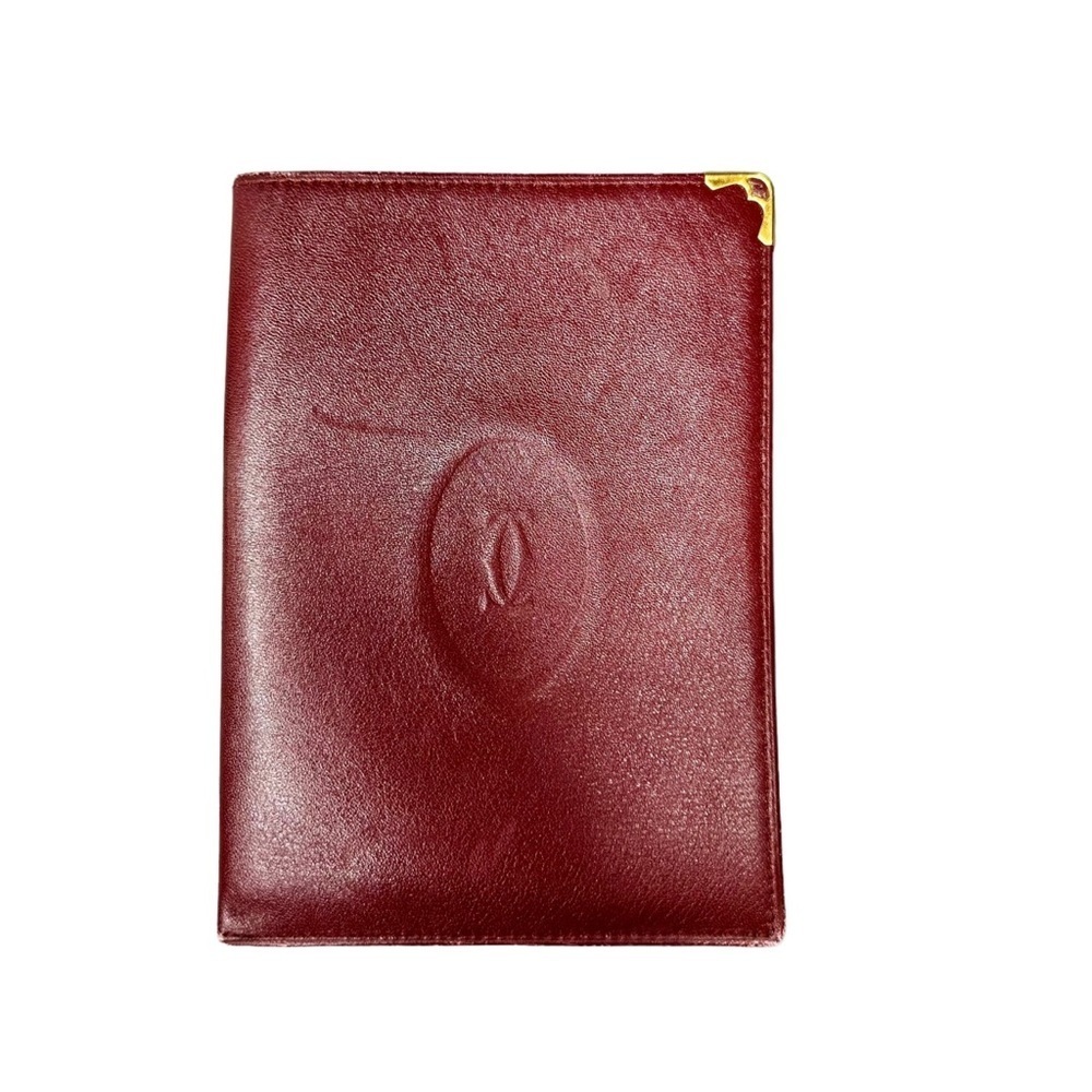 RARE Cartier Red Bordeaux Burgundy Leather & Gold Vintage Passport Holder - Picture 2 of 10